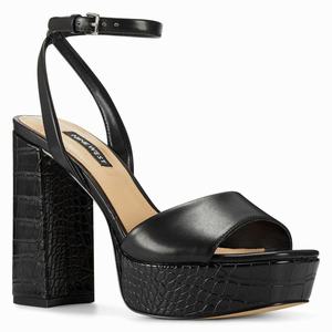 Nine West Zenna Platform Sandals - Black - Ireland (AN0192835)